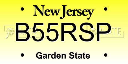 B55RSP New Jersey License Plate