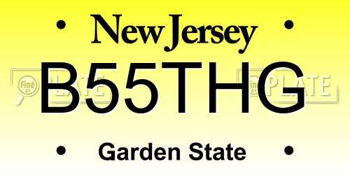 B55THG New Jersey License Plate
