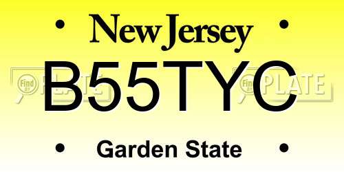 B55TYC New Jersey License Plate
