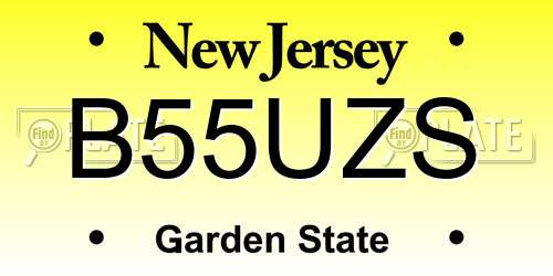 B55UZS New Jersey License Plate