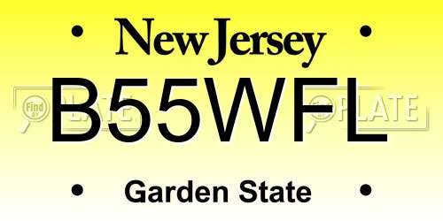 B55WFL New Jersey License Plate