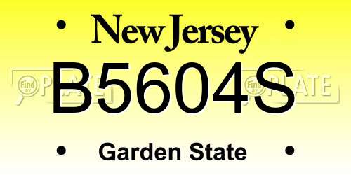 B5604S New Jersey License Plate