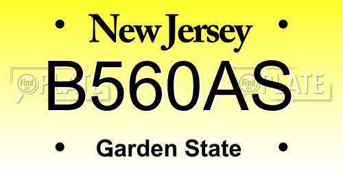 B560AS New Jersey License Plate