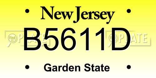 B5611D New Jersey License Plate