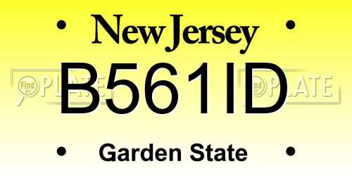 B561ID New Jersey License Plate