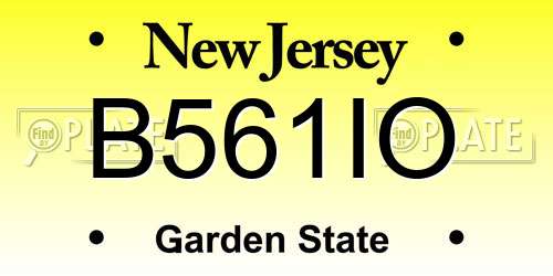 B561IO New Jersey License Plate