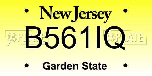 B561IQ New Jersey License Plate