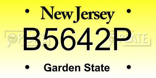 B5642P New Jersey License Plate