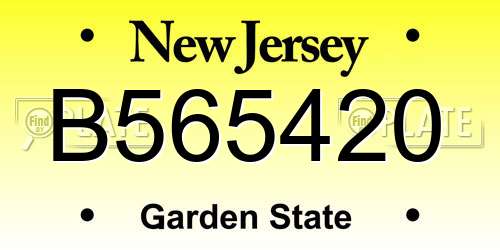 B565420 New Jersey License Plate