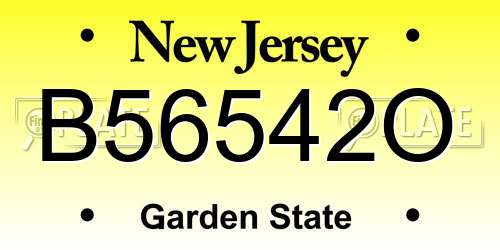B56542O New Jersey License Plate