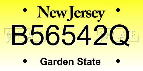 B56542Q New Jersey License Plate