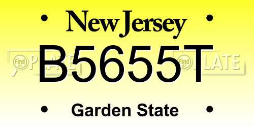 B5655T New Jersey License Plate