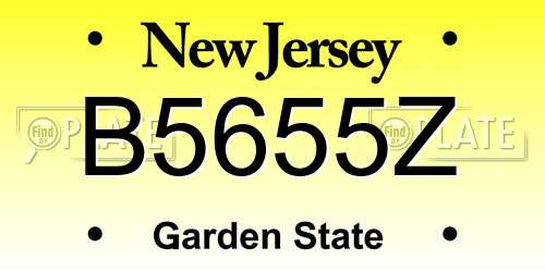 B5655Z New Jersey License Plate