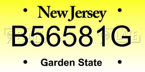 B56581G New Jersey License Plate