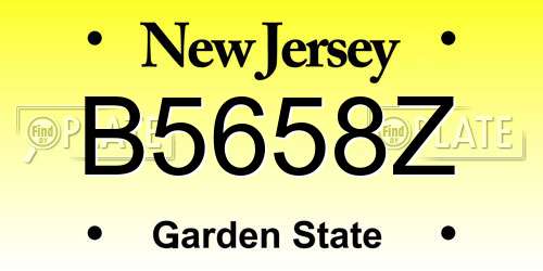 B5658Z New Jersey License Plate