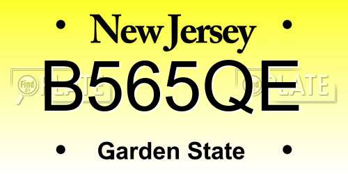 B565QE New Jersey License Plate