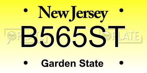 B565ST New Jersey License Plate