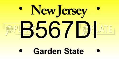 B567DI New Jersey License Plate