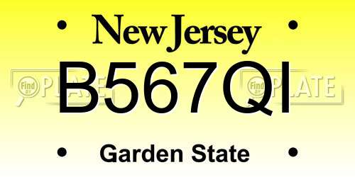 B567QI New Jersey License Plate