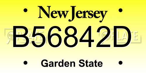 B56842D New Jersey License Plate