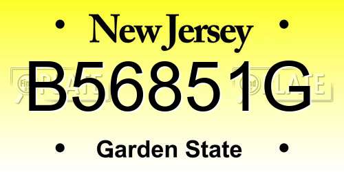 B56851G New Jersey License Plate