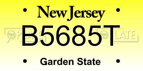 B5685T New Jersey License Plate