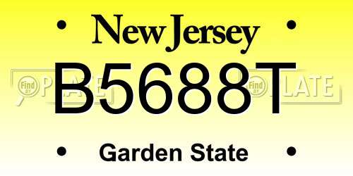 B5688T New Jersey License Plate