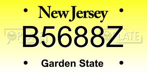 B5688Z New Jersey License Plate