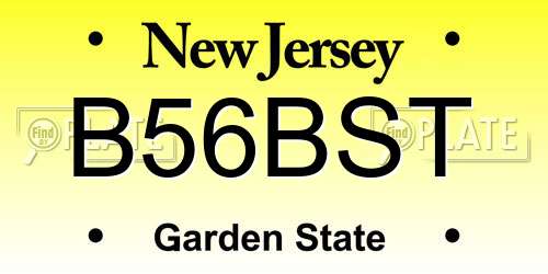 B56BST New Jersey License Plate