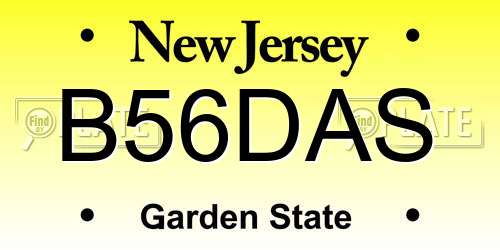 B56DAS New Jersey License Plate