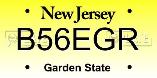 B56EGR New Jersey License Plate