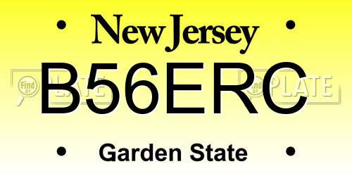 B56ERC New Jersey License Plate