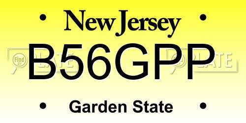 B56GPP New Jersey License Plate