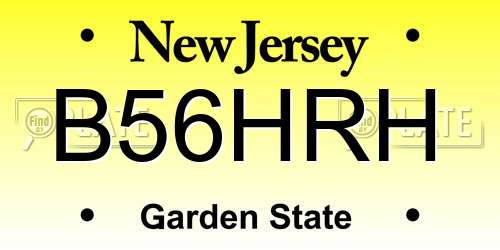 B56HRH New Jersey License Plate