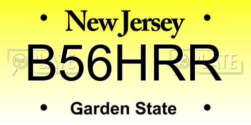 B56HRR New Jersey License Plate
