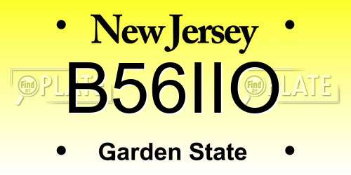 B56IIO New Jersey License Plate