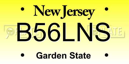 B56LNS New Jersey License Plate