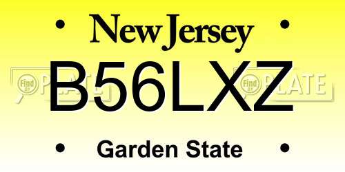 B56LXZ New Jersey License Plate