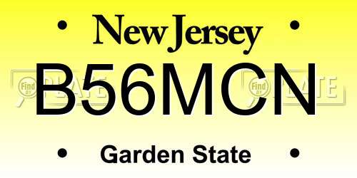 B56MCN New Jersey License Plate