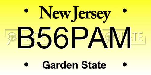 B56PAM New Jersey License Plate