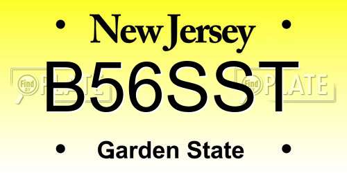 B56SST New Jersey License Plate