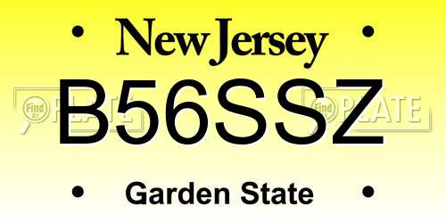 B56SSZ New Jersey License Plate