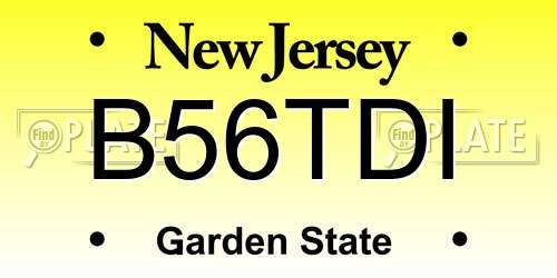 B56TDI New Jersey License Plate