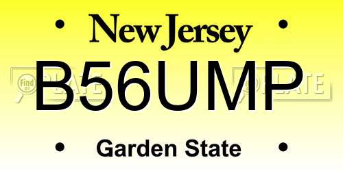 B56UMP New Jersey License Plate