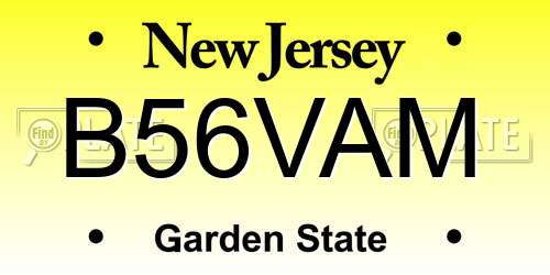 B56VAM New Jersey License Plate