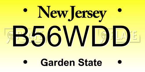B56WDD New Jersey License Plate