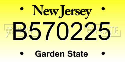 B570225 New Jersey License Plate
