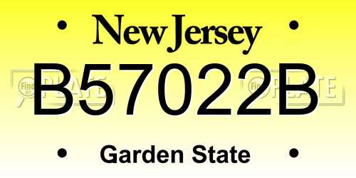 B57022B New Jersey License Plate