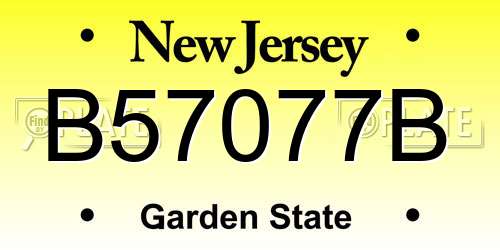 B57077B New Jersey License Plate