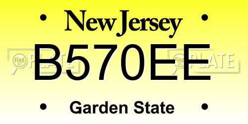 B570EE New Jersey License Plate